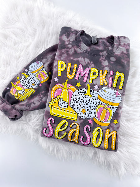 Pumpkin Season Fall Marbled Sweatshirt or Hoodie