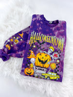 Halloween City Skeleton Town Marbled Sweatshirt or Hoodie