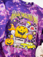 Halloween City Skeleton Town Marbled Sweatshirt or Hoodie