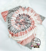 Autumn Harvest Market ~ Pumpkin Truck Tie Dye Tshirt