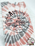 Autumn Harvest Market ~ Pumpkin Truck Tie Dye Tshirt