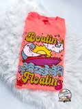 Boatin and Floatin Retro Boat Summer Comfy Colors Tshirt