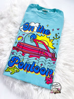 On the Pontoon Retro Boat Summer Comfy Colors Tshirt