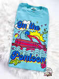 On the Pontoon Retro Boat Summer Comfy Colors Tshirt