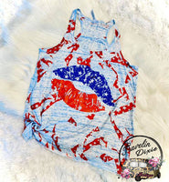 All American Lips Star Tie Dye Tank