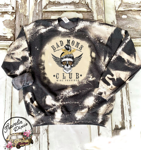 Bad Mom's Club Bleached Crewneck Sweatshirt