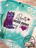 Boots Never Broke My Heart Leopard Bleached Short Sleeve Shirt