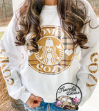 Comfy Cozy Tan Plaid Crewneck Sweatshirt & Hoodie