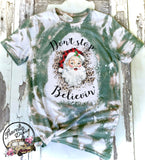 Don't Stop Believin ~ Santa ~ Christmas Bleach Short Sleeve Shirt