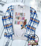 Flannels Hayrides Pumpkins Bonfires ~ Dixie Smashup Reworked FlannelSweatshirt