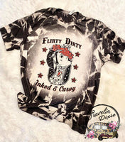 Flirty Dirty Inked & Curvy Bleached Short Sleeve Shirt