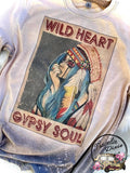 Wild Heart Gypsy Soul Shoulder Bleached Short Sleeve Shirt