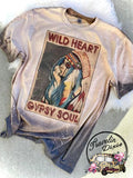 Wild Heart Gypsy Soul Shoulder Bleached Short Sleeve Shirt