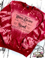 Horse Drawn Sleigh Rides ~ Bleached Christmas Crewneck Sweatshirt