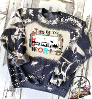 Joy to the World ~ Nativity ~ Bleached Christmas Crewneck Sweatshirt