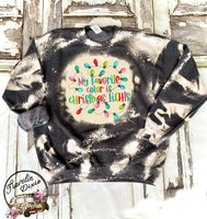 My Favorite Color is Christmas Lights ~ Bleached Christmas Crewneck Sweatshirt