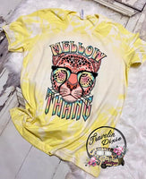 Mellow Thang Groovy Leopard Acid Bleached Tee