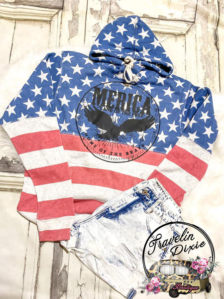 'Merica Land of the Free Stars & Stripes Hoodie