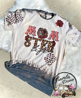 MOMster Life Leopard Rose Bleached Short Sleeve Shirt