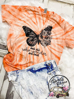 Not all Who Wander are Lost Butterfly Tie Dye Tee