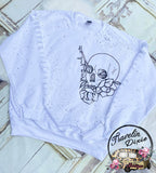 Own Your Weird Skull & Rose Splatter Dye Crewneck Pullover Sweatshirt