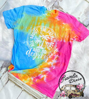 All About Palm Trees & 80 Degrees Tie Dye Short Sleeve Shirt