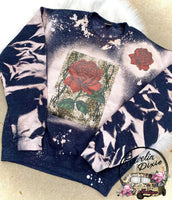 Leopard Rose Bleached Crewneck Sweatshirt