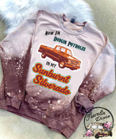 Sunburnt Silverado Shoulder Bleached Crewneck Sweatshirt