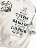 Thinkin Bout Me ~ Reversible Off the Shoulder ~Tee or Sweatshirt